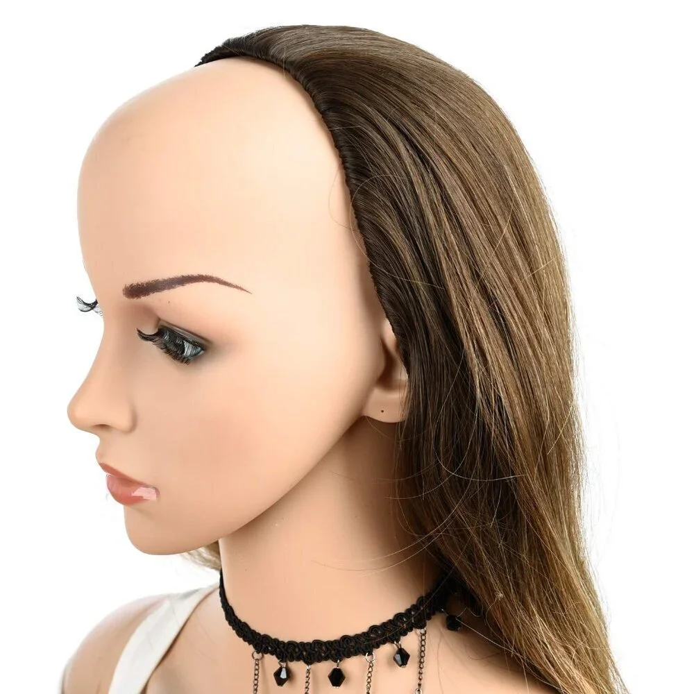 24“ Long Wavy Clip in Half Head Tied Wig Japanese Synthetic fibers Hair Extensio